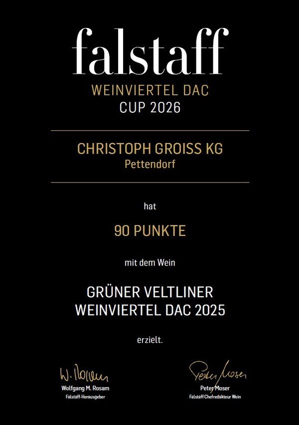 Auszeichnung Falstaff Weinviertel DAC Cup 2026
